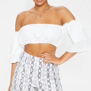 Womens Bardot crop top